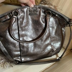 Beautiful pewter/silver metallic Coach hobo